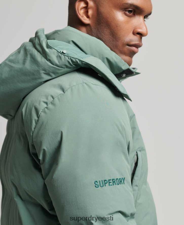 Superdry mehed karbikujuline puhvermantel B2LT44641 Riietus roheline