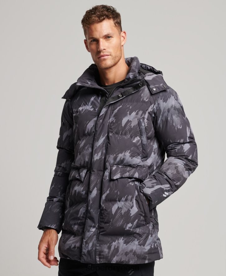 Superdry mehed karbikujuline puhvermantel B2LT45365 Riietus tumehall