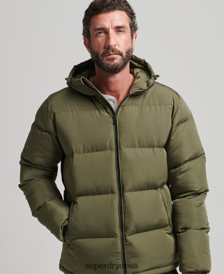 Superdry mehed lühike puhvmantel B2LT4989 Riietus khaki