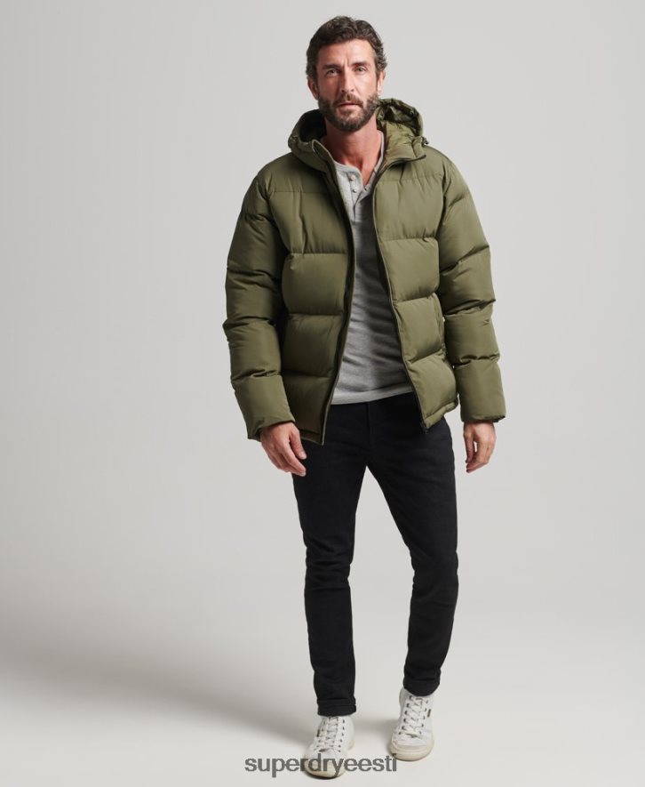 Superdry mehed lühike puhvmantel B2LT4989 Riietus khaki