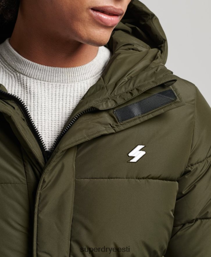 Superdry mehed logoga kapuutsiga õngejada mantel B2LT44526 Riietus khaki