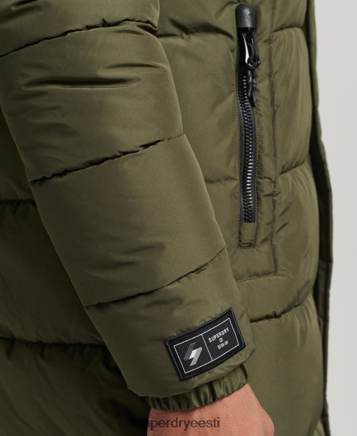 Superdry mehed logoga kapuutsiga õngejada mantel B2LT44526 Riietus khaki