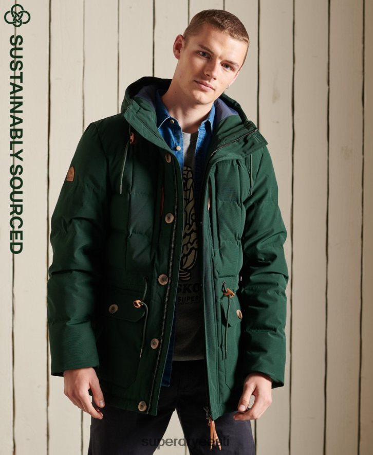 Superdry mehed mägiekspeditsiooni parka mantel B2LT44485 Riietus roheline