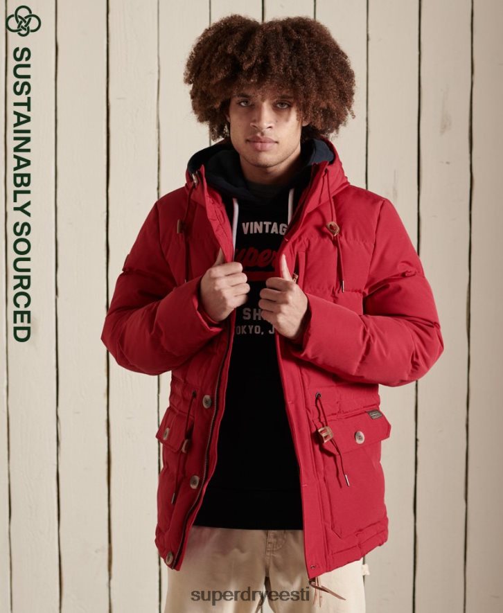 Superdry mehed mägiekspeditsiooni parka mantel B2LT44486 Riietus punane