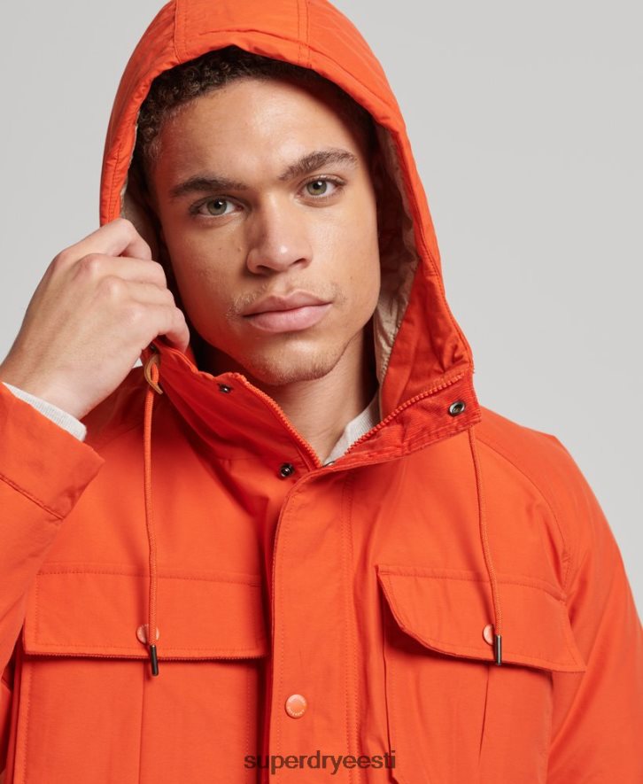 Superdry mehed mägipolsterdatud parkmantel B2LT44532 Riietus oranž