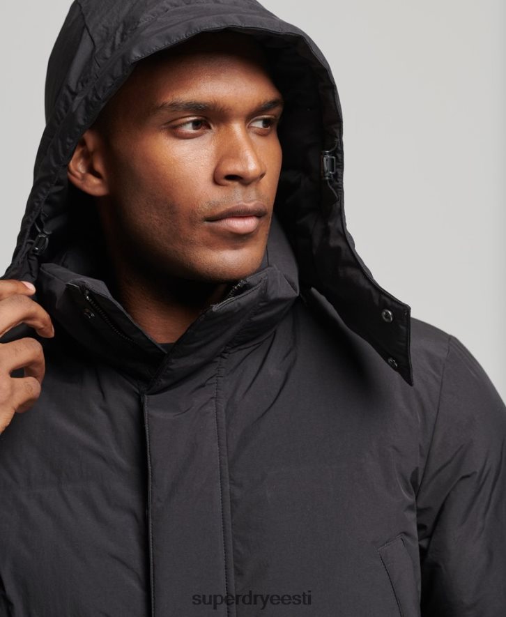 Superdry mehed õngejada mantel B2LT44489 Riietus must