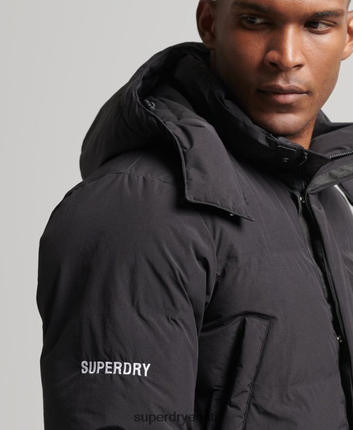 Superdry mehed õngejada mantel B2LT44489 Riietus must