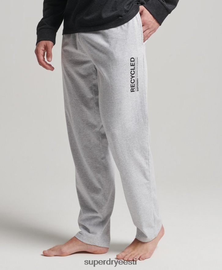 Superdry mehed taaskasutatud ööpesu püksid B2LT41608 Riietus hall