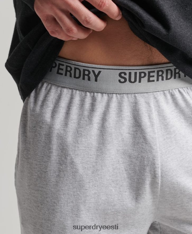 Superdry mehed taaskasutatud ööpesu püksid B2LT41608 Riietus hall