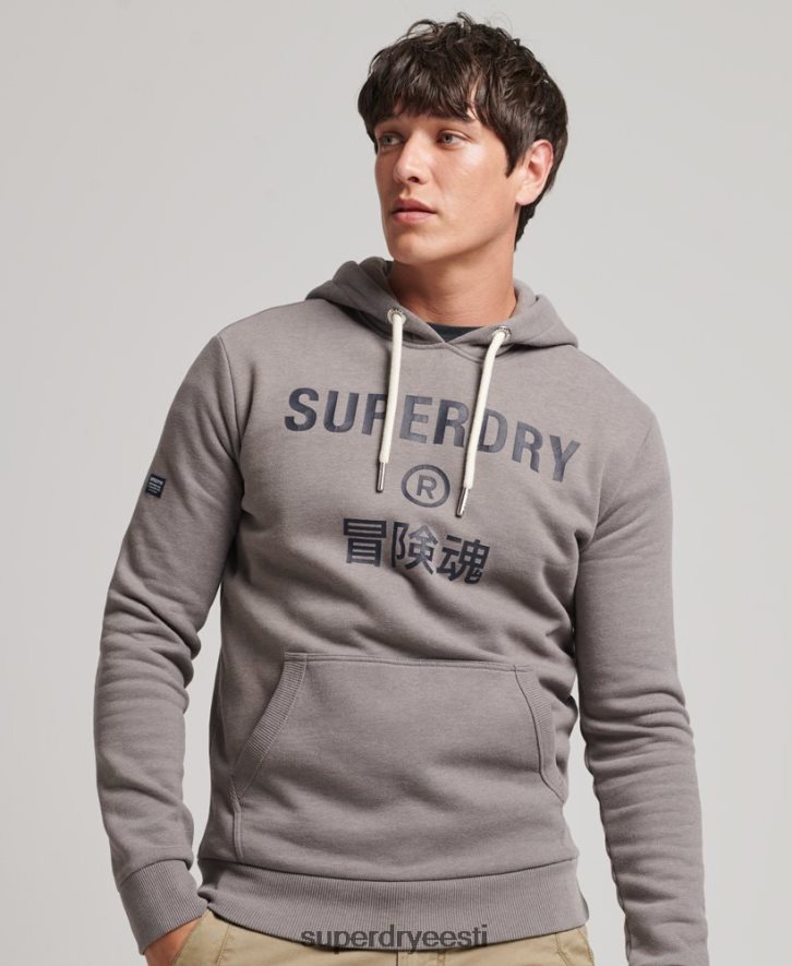 Superdry mehed ettevõtte logoga marli kapuuts B2LT45004 Riietus hall