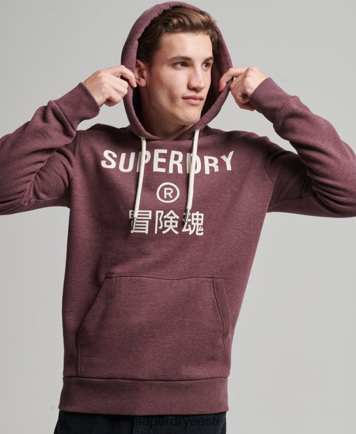 Superdry mehed ettevõtte logoga marli kapuuts B2LT45072 Riietus punane