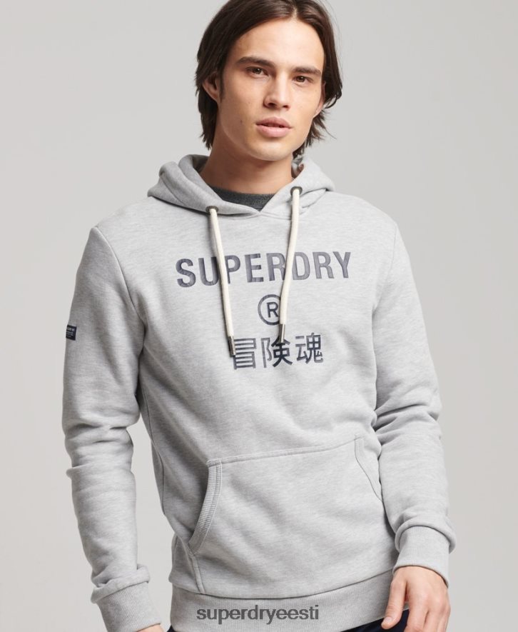 Superdry mehed ettevõtte logoga marli kapuuts B2LT4864 Riietus hall