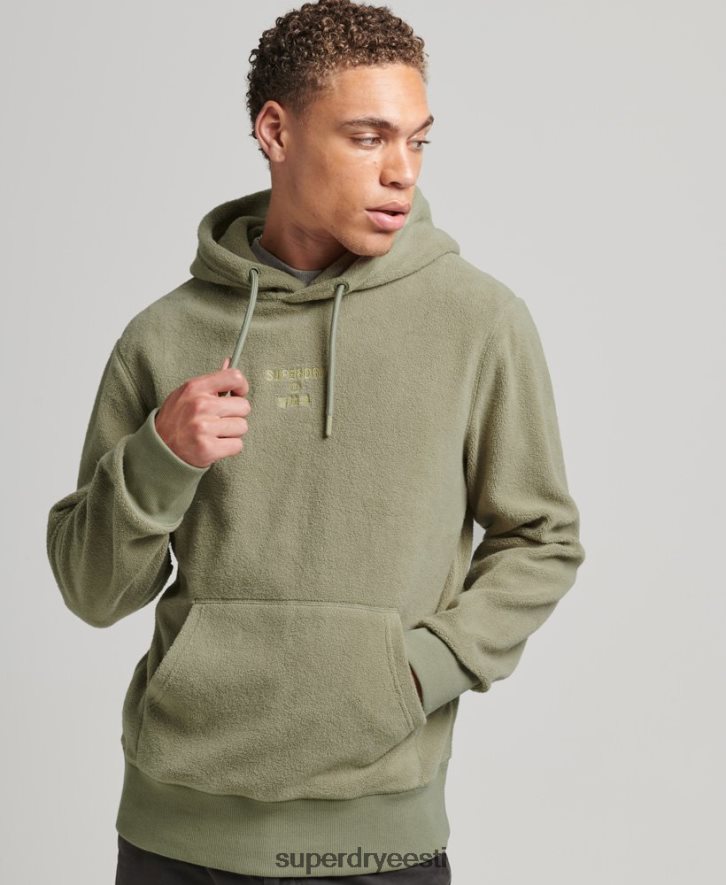 Superdry mehed graafilise logoga lahtine fliisist kapuuts B2LT45012 Riietus khaki