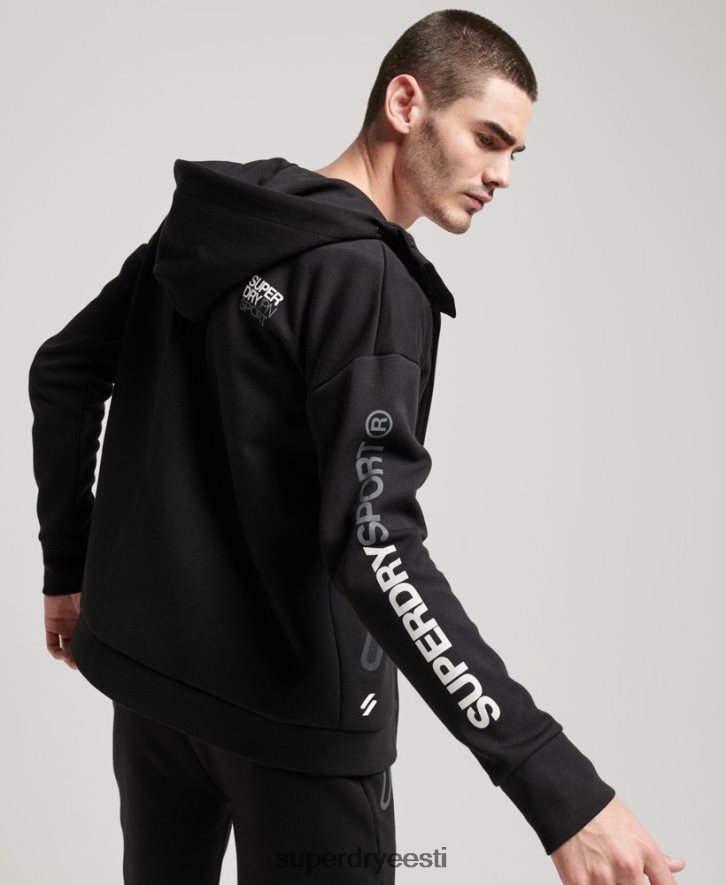 Superdry mehed gymtech tõmblukuga kapuuts B2LT4562 Riietus must