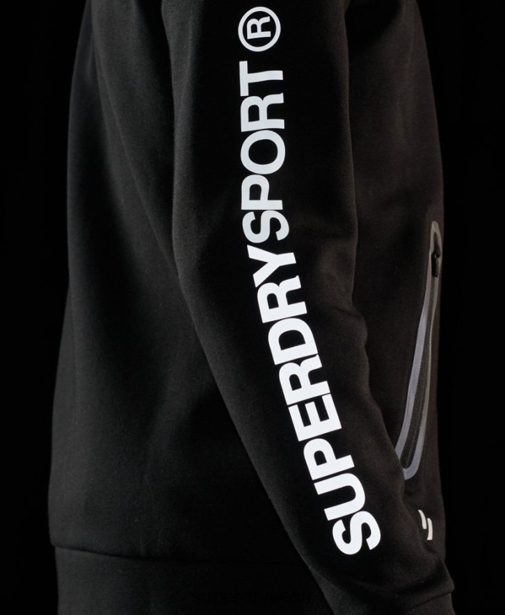 Superdry mehed gymtech tõmblukuga kapuuts B2LT4562 Riietus must