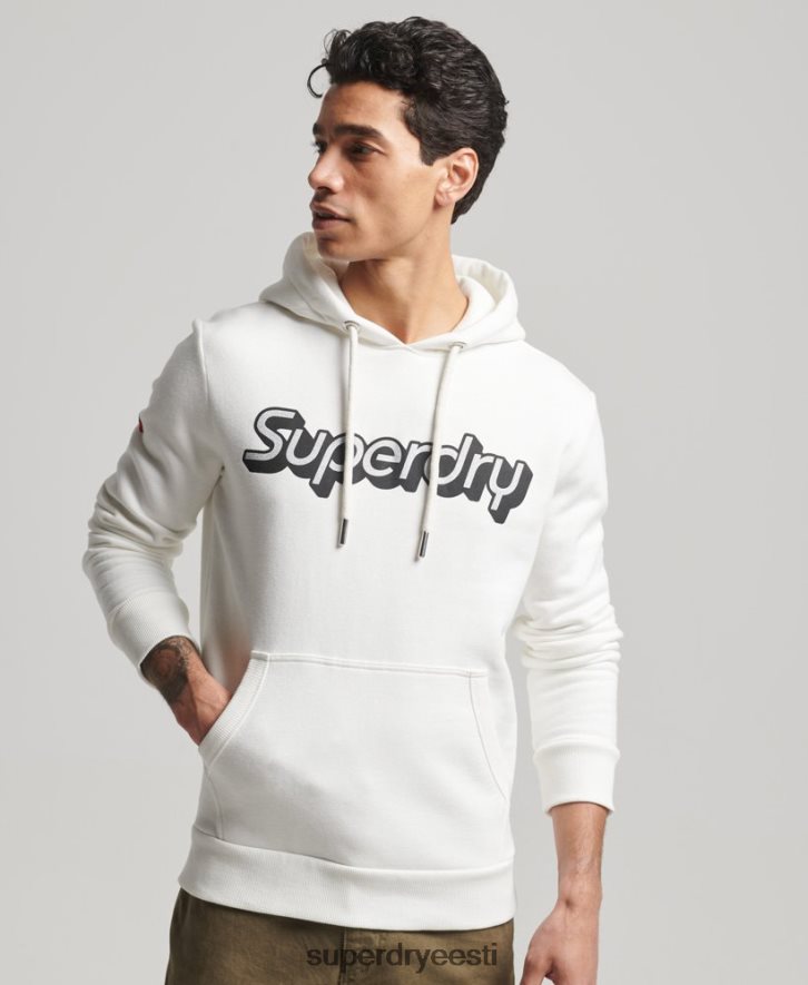 Superdry mehed kauplemise co hoodie B2LT4804 Riietus valge