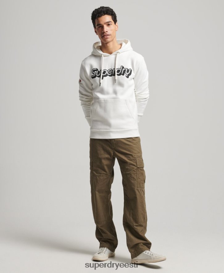 Superdry mehed kauplemise co hoodie B2LT4804 Riietus valge