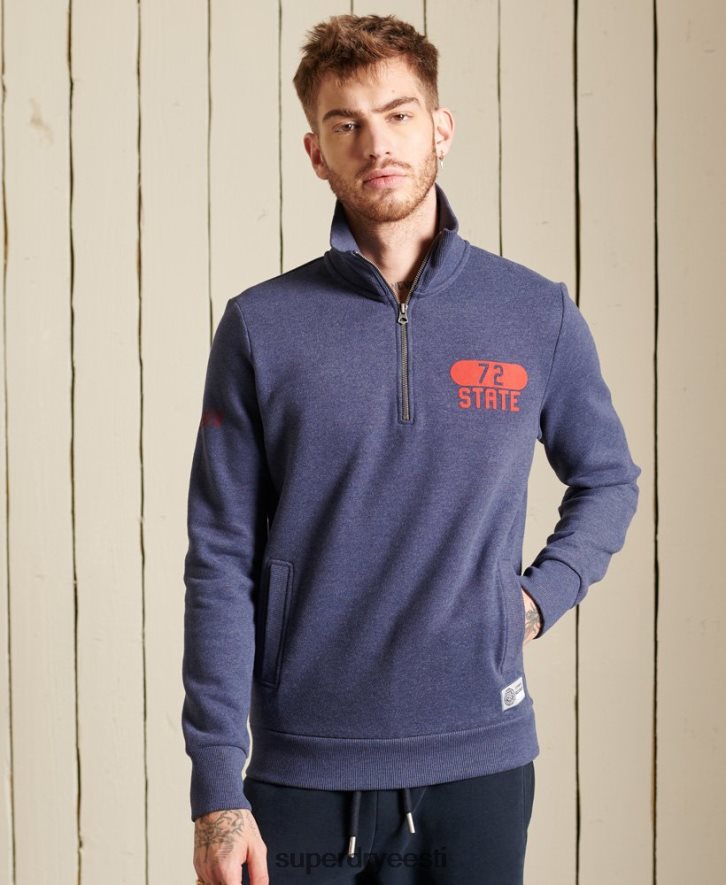 Superdry mehed kergejõustiku pool lukuga roomik B2LT4823 Riietus sinine