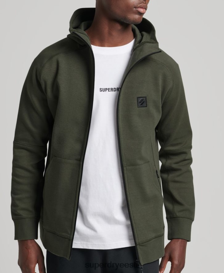 Superdry mehed kooditehniline tõmblukuga kapuuts B2LT45140 Riietus khaki