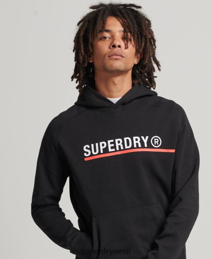 Superdry mehed kooditehnoloogia graafiline kapuuts B2LT45059 Riietus must