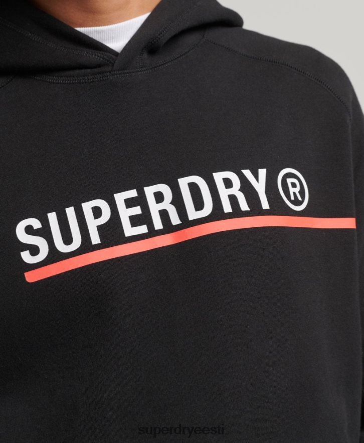 Superdry mehed kooditehnoloogia graafiline kapuuts B2LT45059 Riietus must