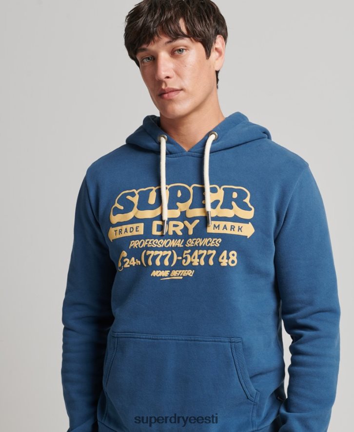 Superdry mehed märgi kirjaniku kapuuts B2LT45107 Riietus sinine