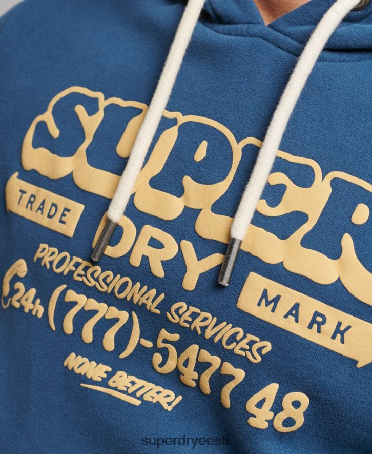 Superdry mehed märgi kirjaniku kapuuts B2LT45107 Riietus sinine