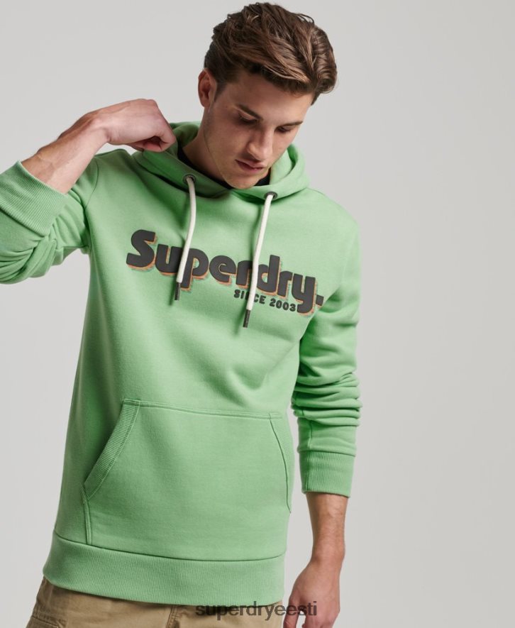 Superdry mehed maastiku logoga klassikaline kapuuts B2LT438 Riietus roheline