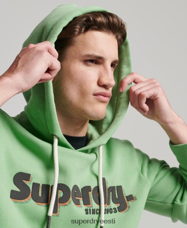 Superdry mehed maastiku logoga klassikaline kapuuts B2LT438 Riietus roheline