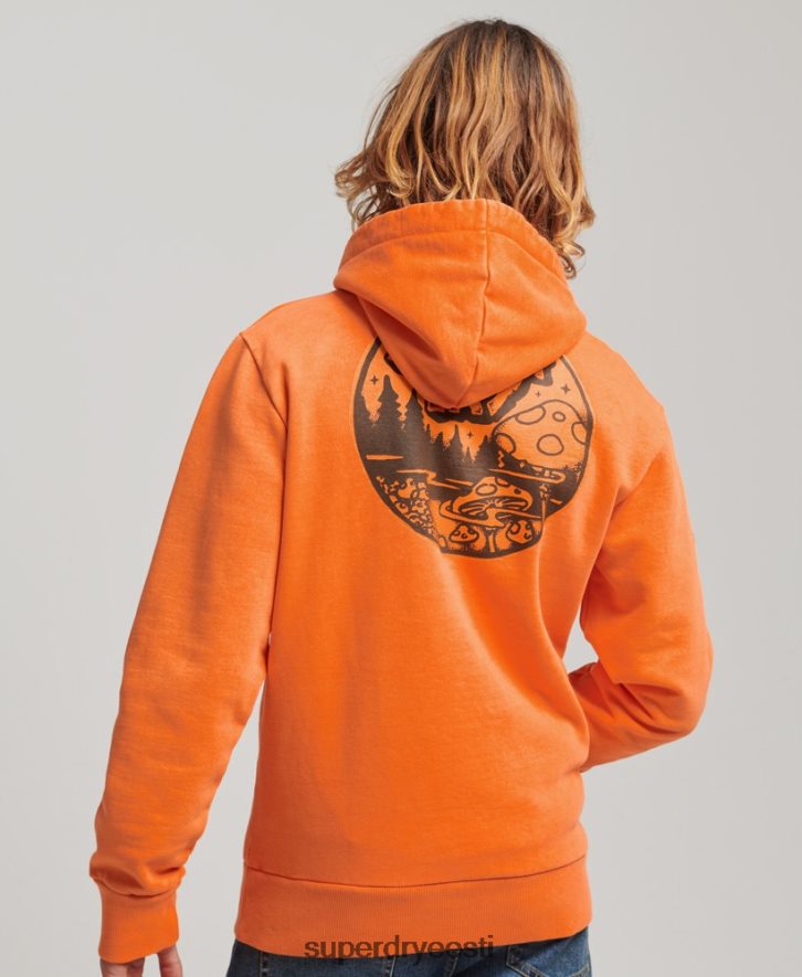 Superdry mehed metsa graafiline kapuuts B2LT4707 Riietus oranž