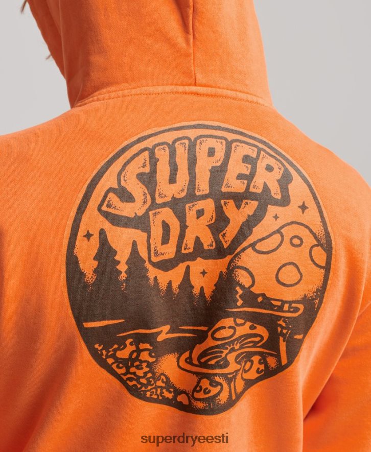 Superdry mehed metsa graafiline kapuuts B2LT4707 Riietus oranž