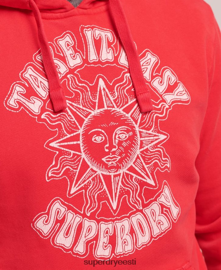 Superdry mehed psych rock kapuuts B2LT4759 Riietus punane