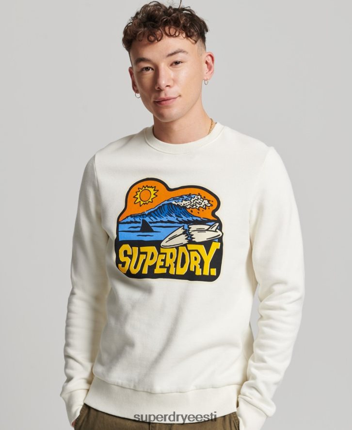 Superdry mehed reisikleebise meeskonna dressipluus B2LT4542 Riietus valge