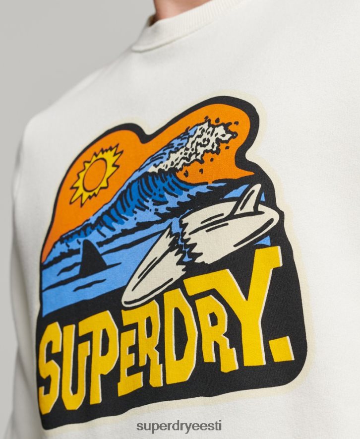 Superdry mehed reisikleebise meeskonna dressipluus B2LT4542 Riietus valge