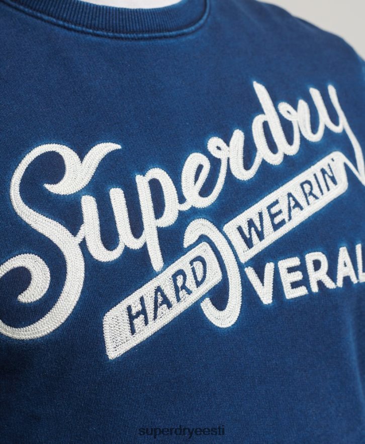 Superdry mehed seinamärgi meeskonna dressipluus B2LT45198 Riietus sinine