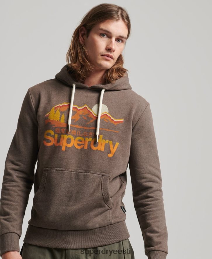 Superdry mehed suurepärane väljas kapuuts B2LT4688 Riietus pruun