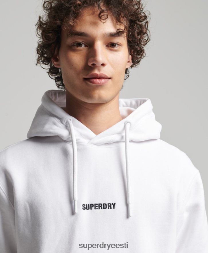 Superdry mehed tikandiga mikrologoga avar kapuuts B2LT45142 Riietus valge