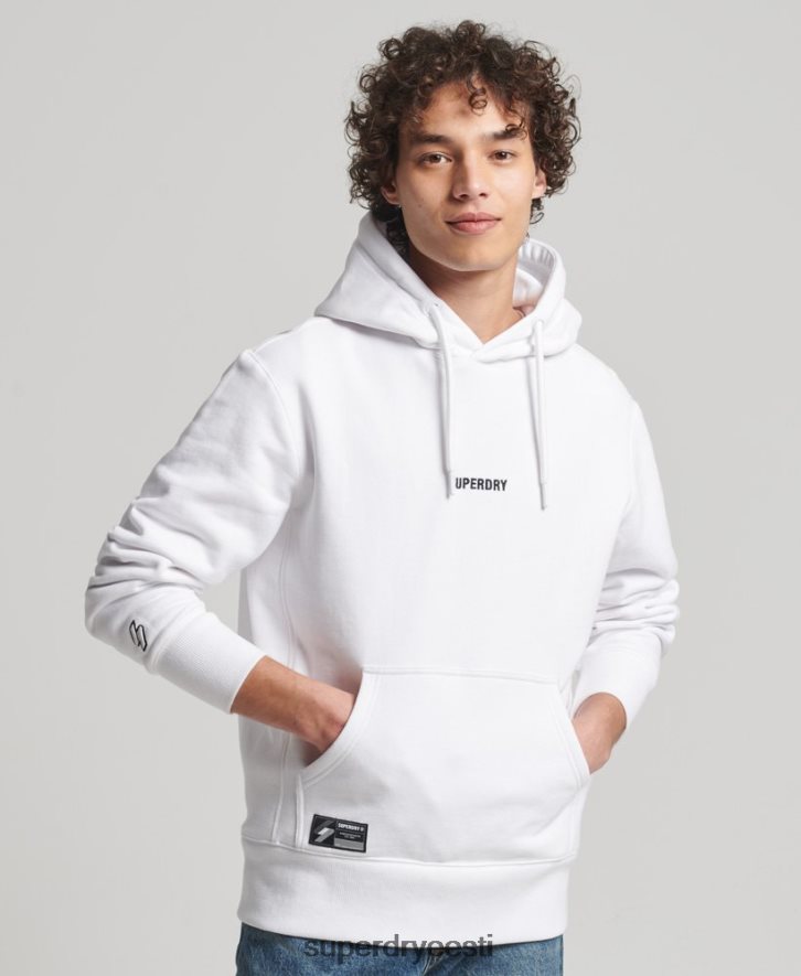 Superdry mehed tikandiga mikrologoga avar kapuuts B2LT45142 Riietus valge