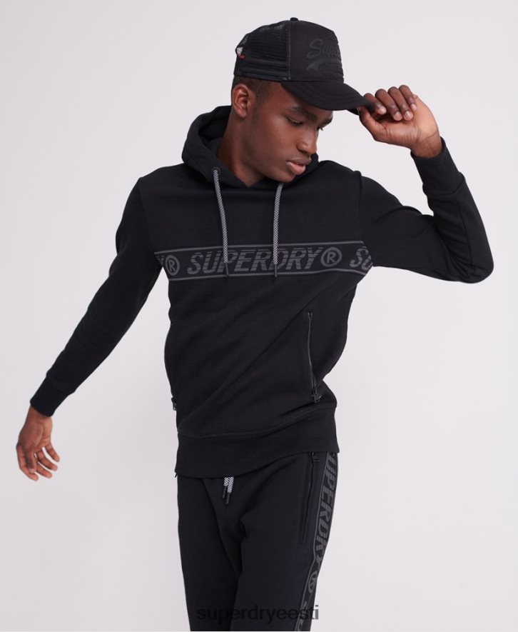 Superdry mehed universaalne teibist kapuuts B2LT4903 Riietus must