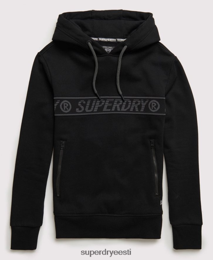 Superdry mehed universaalne teibist kapuuts B2LT4903 Riietus must