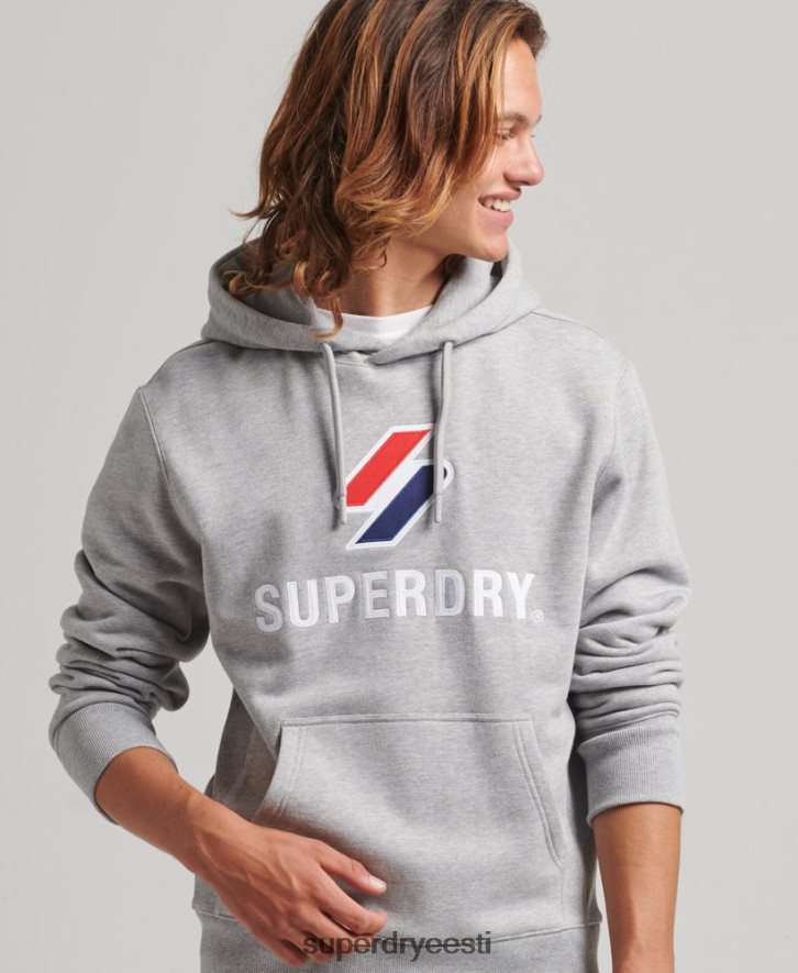 Superdry mehed virnastatud aplikatsiooniga logoga kapuuts B2LT45115 Riietus hall