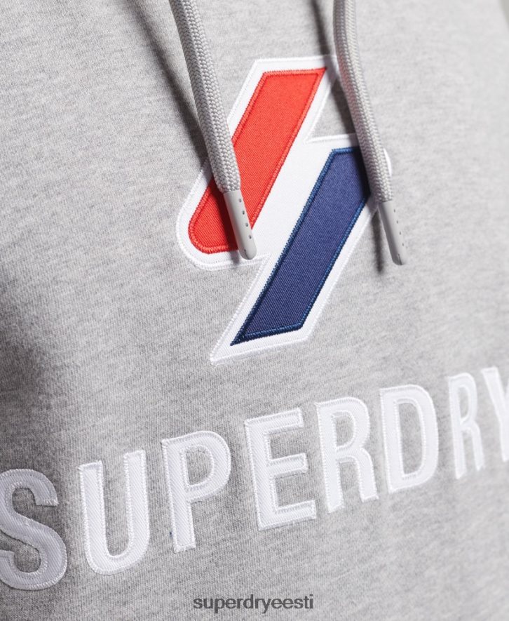 Superdry mehed virnastatud aplikatsiooniga logoga kapuuts B2LT45115 Riietus hall