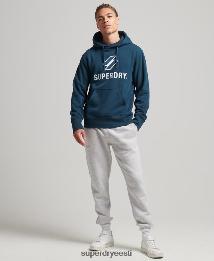 Superdry mehed virnastatud aplikatsiooniga logoga kapuuts B2LT45161 Riietus tumesinine