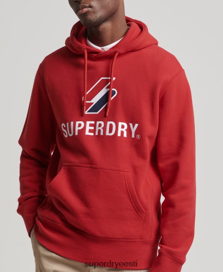 Superdry mehed virnastatud aplikatsiooniga logoga kapuuts B2LT45194 Riietus punane