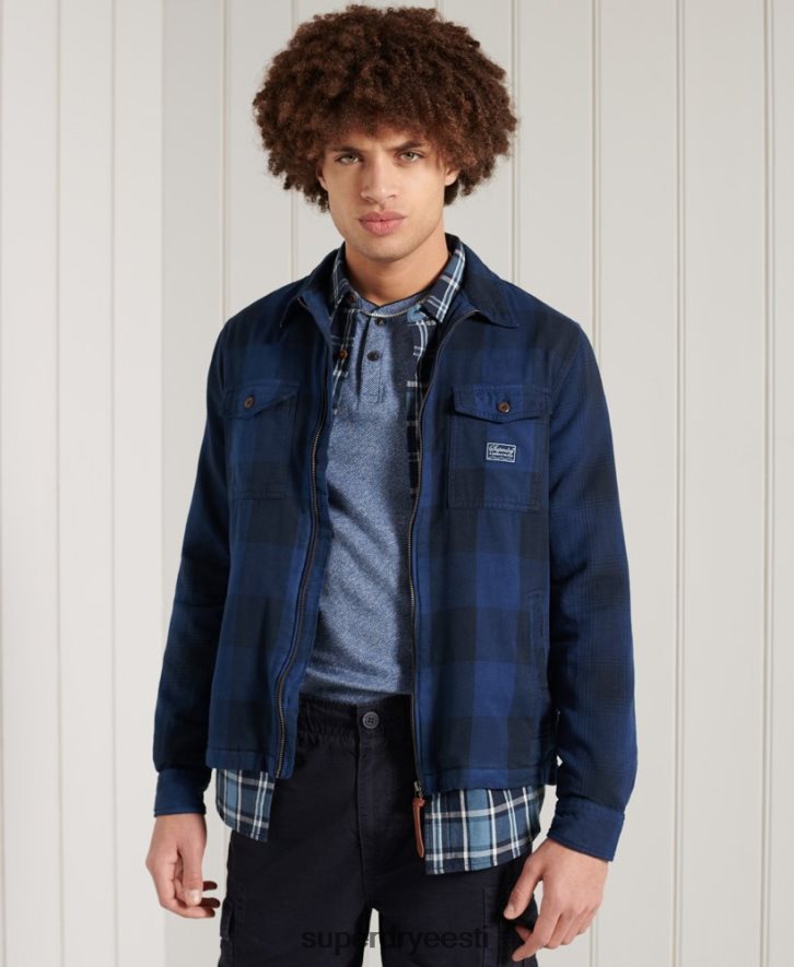 Superdry mehed flanellist särk B2LT4237 Riietus sinine