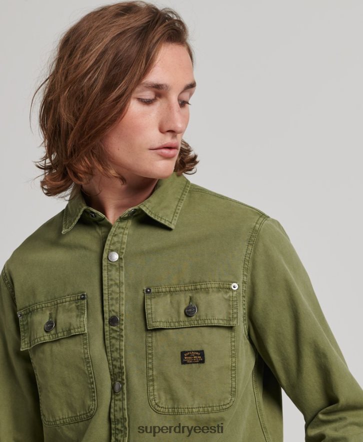 Superdry mehed lõuendist ülesärk B2LT4142 Riietus khaki