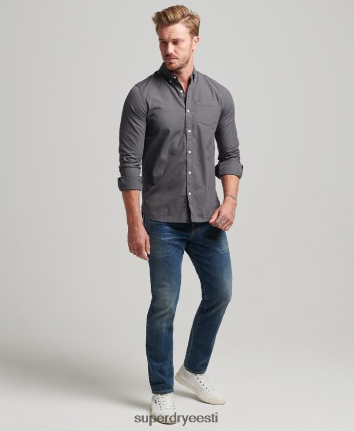 Superdry mehed puuvillane mikrokontrollsärk B2LT4211 Riietus hall