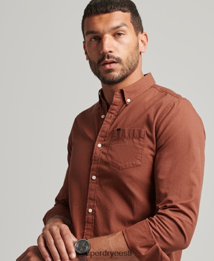 Superdry mehed puuvillane mikrokontrollsärk B2LT4225 Riietus oranž