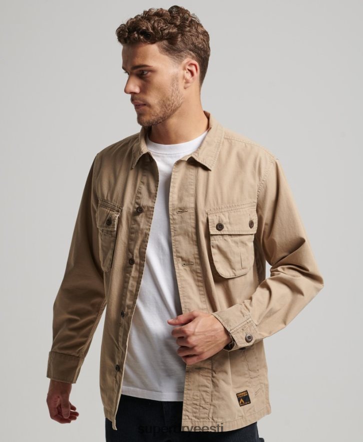 Superdry mehed vanaaegne võitlussärk B2LT4199 Riietus tan