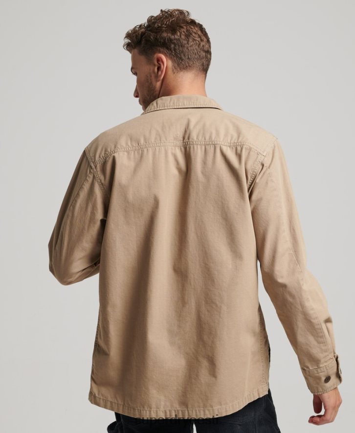 Superdry mehed vanaaegne võitlussärk B2LT4199 Riietus tan